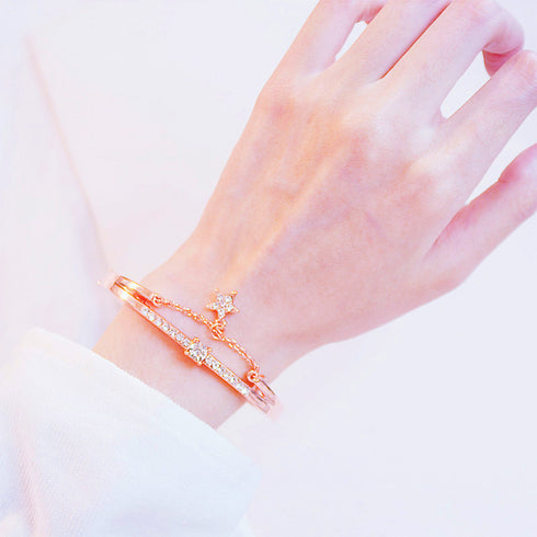 ブレスレット バングル 星モチーフ ブレスレット バングル 星モチーフ レディース ラインストーン アクセサリー きらきら 華奢 89ACAI-001