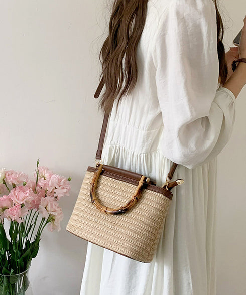 かごバッグ ミニスクエアバッグ 2WAY レディース ショルダーバッグ 斜めかけ 浴衣小物 草編みかばん 花火大会 手提げバッグ 浴衣バッグリゾート カジュアル夏 89AI-014