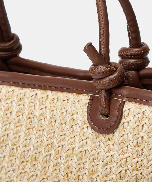 ミニカゴバッグ ショルダーバッグ ミニ鞄 ストローバッグ レディース 可愛い 2WAY 編みバッグ 花火大会手提げバッグ 斜めがけ 麦わら鞄 夏祭り 肩掛けバッグ 89AI-019