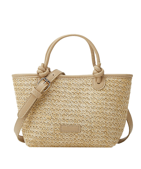 ミニカゴバッグ ショルダーバッグ ミニ鞄 ストローバッグ レディース 可愛い 2WAY 編みバッグ 花火大会手提げバッグ 斜めがけ 麦わら鞄 夏祭り 肩掛けバッグ 89AI-019