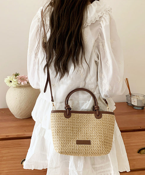 ミニカゴバッグ ショルダーバッグ ミニ鞄 ストローバッグ レディース 可愛い 2WAY 編みバッグ 花火大会手提げバッグ 斜めがけ 麦わら鞄 夏祭り 肩掛けバッグ 89AI-019