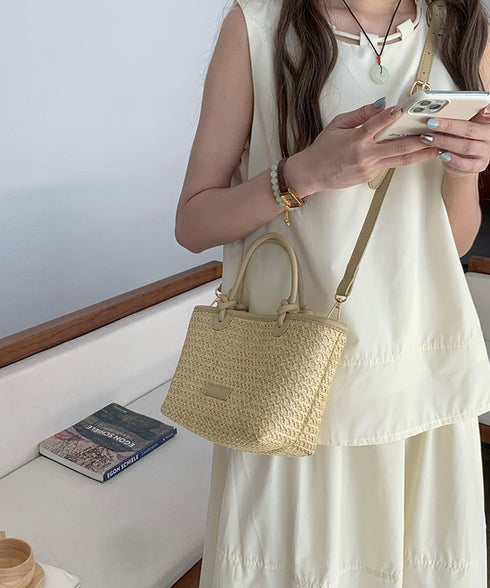 ミニカゴバッグ ショルダーバッグ ミニ鞄 ストローバッグ レディース 可愛い 2WAY 編みバッグ 花火大会手提げバッグ 斜めがけ 麦わら鞄 夏祭り 肩掛けバッグ 89AI-019
