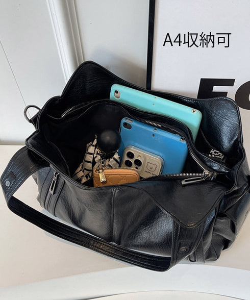 大容量PUレザートートバッグ肩掛け韓国風 ショルダーバッグ 通勤通学レディース手提げバッグ 2way斜め掛けカバン A4サイズ対応 多収納バッグ 大人上品 旅行鞄 89AI-028