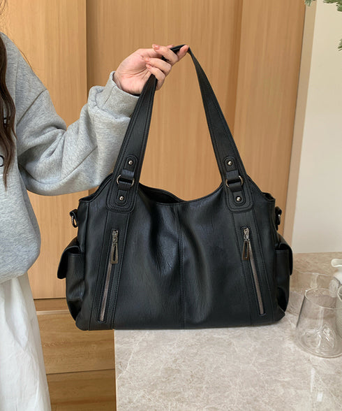 大容量PUレザートートバッグ肩掛け韓国風 ショルダーバッグ 通勤通学レディース手提げバッグ 2way斜め掛けカバン A4サイズ対応 多収納バッグ 大人上品 旅行鞄 89AI-028
