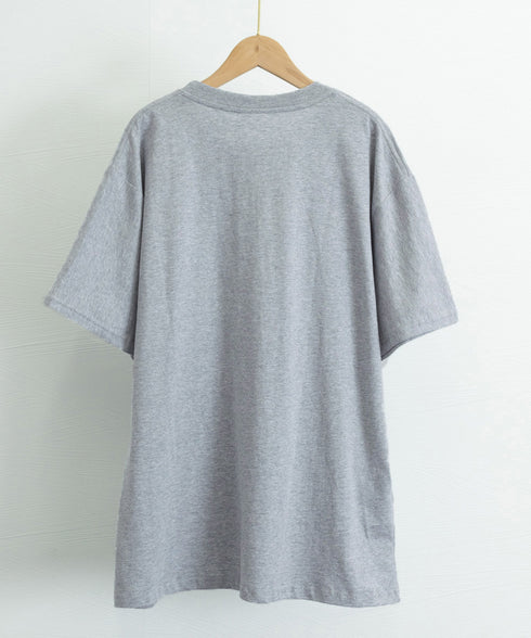 Tシャツ英文字 ロゴプリント半袖Tシャツ レディース ロゴtシャツ ゆったり 着やせ ロングtシャツ トップス シンプル プルオーバー 無地Tシャツ 体型カバー 89BAO-001