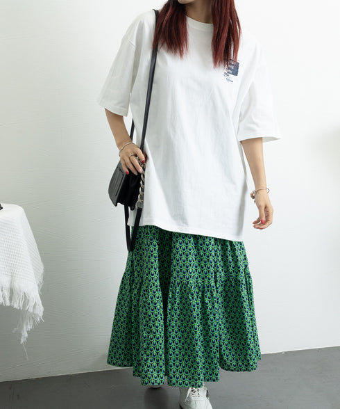 Tシャツ英文字 ロゴプリント半袖Tシャツ レディース ロゴtシャツ ゆったり 着やせ ロングtシャツ トップス シンプル プルオーバー 無地Tシャツ 体型カバー 89BAO-001