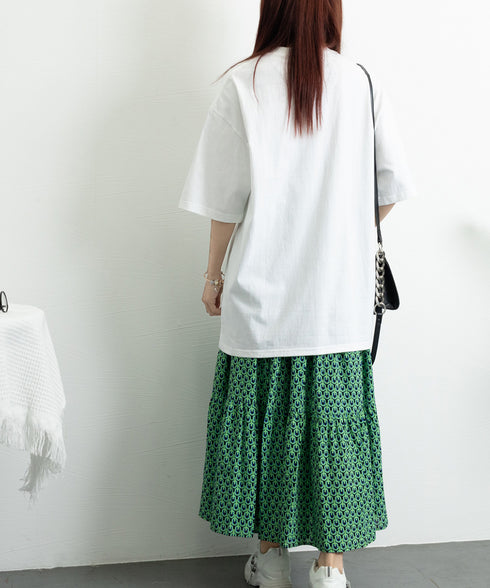 Tシャツ英文字 ロゴプリント半袖Tシャツ レディース ロゴtシャツ ゆったり 着やせ ロングtシャツ トップス シンプル プルオーバー 無地Tシャツ 体型カバー 89BAO-001