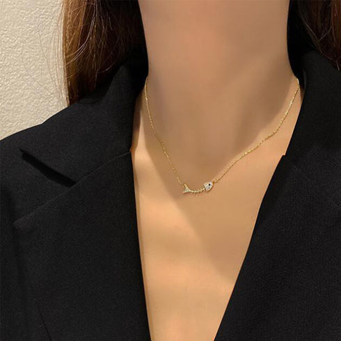 ネックレス フィッシュ アクセサリー 夏 魚柄ネックレス 韓国風 魚の骨モチーフ レディース チェーンネックレス 可愛い 小さい カジュアル ファッション小物 89CHUFU-006