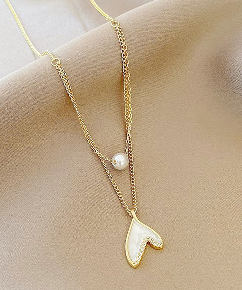 チェーン ネックレス 新作 ペンダント レディース 貝殻ネックレス きらきら アクセサリー 細め フェイクパール首飾り 上品 輝く 結婚式 女子会 プレゼント 89CHUFU-020