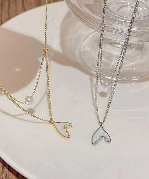 チェーン ネックレス 新作 ペンダント レディース 貝殻ネックレス きらきら アクセサリー 細め フェイクパール首飾り 上品 輝く 結婚式 女子会 プレゼント 89CHUFU-020