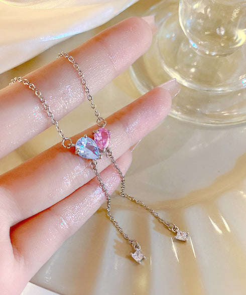 チェーン ネックレス 華奢お洒落キラキラ レディース パーティー Y字ネックレス アクセサリー 大人カジュアル 首飾り シルバー ジュエリーきらきらラインストーン 89CHUFU-021