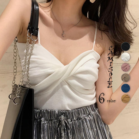 キャミソール ビスチェ オフショルダー キャミソール ビスチェ オフショルダー サマーニット 無地 レディース トップス 89CXN-002