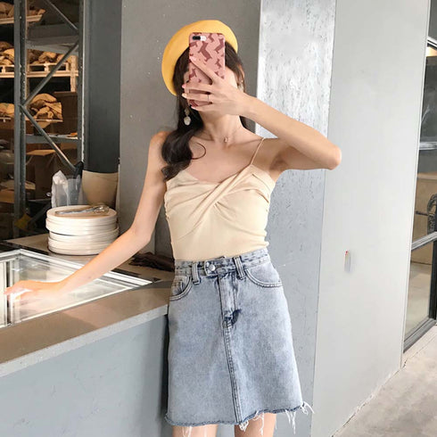 キャミソール ビスチェ オフショルダー キャミソール ビスチェ オフショルダー サマーニット 無地 レディース トップス 89CXN-002