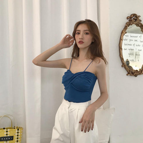 キャミソール ビスチェ オフショルダー キャミソール ビスチェ オフショルダー サマーニット 無地 レディース トップス 89CXN-002