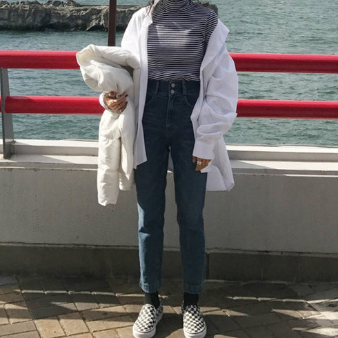 シャツブラウス トップス ゆったり 春 ゆったり レディース ワイドシャツ 長袖 カーディガン 胸ポケット付き オーバー ボタン シルエット 通勤 通学 89CXN-034