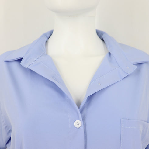 ブラウス トップス 長袖 レディース 春 ワイドシャツ カーディガン シャツブラウス 胸ポケット付き オーバー ボタン ゆったり シルエット 89DIELV-003