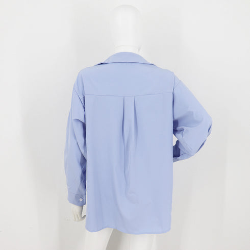 ブラウス トップス 長袖 レディース 春 ワイドシャツ カーディガン シャツブラウス 胸ポケット付き オーバー ボタン ゆったり シルエット 89DIELV-003