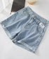 デニムショートパンツレディース美脚短パン ロールアップホットパンツ Aラインハイウエスト カジュアルジーンズ ショートジーンズ アシンメトリーデニム 89DWEI-006