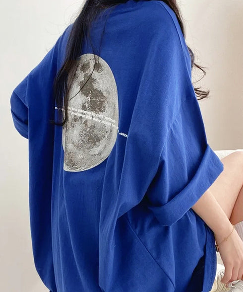 バックプリントTシャツ ゆったりビッグt ロングtシャツ レディース ビッグロゴT体型カバー 半袖英字ロゴカットソーユニセックス 夏t 韓国風 チュニックトップス 89EKDZ-002