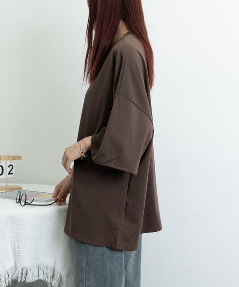 バックプリントTシャツ ゆったりビッグt ロングtシャツ レディース ビッグロゴT体型カバー 半袖英字ロゴカットソーユニセックス 夏t 韓国風 チュニックトップス 89EKDZ-002