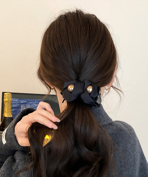 フラワーヘアバンスクリップ 簡単まとめ髪 レディース ヘアクリップ 大人上品 きれいめ ヘアアクセ 韓国風 フェイクパール飾り ヘアアクセサリー雑貨 フェミニン 89HSH-001