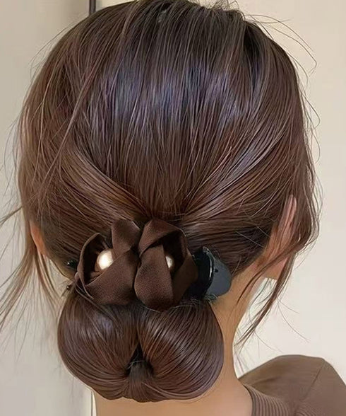 フラワーヘアバンスクリップ 簡単まとめ髪 レディース ヘアクリップ 大人上品 きれいめ ヘアアクセ 韓国風 フェイクパール飾り ヘアアクセサリー雑貨 フェミニン 89HSH-001