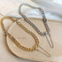 チョーカーネックレス チェーン シルバー 太め ボリューム レディース オシャレ 男女兼用 韓国風 アクセサリー 89HUAY-003