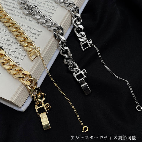 チョーカーネックレス チェーン シルバー 太め ボリューム レディース オシャレ 男女兼用 韓国風 アクセサリー 89HUAY-003