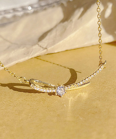 ネックレス アクセサリー レディース チェーンネックレス リボン結び きらきら 細めネックレス 上品 輝く 結婚式 首飾り ラインストーン 女子会 プレゼント 89HUAY-006