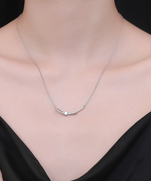 ネックレス アクセサリー レディース チェーンネックレス リボン結び きらきら 細めネックレス 上品 輝く 結婚式 首飾り ラインストーン 女子会 プレゼント 89HUAY-006