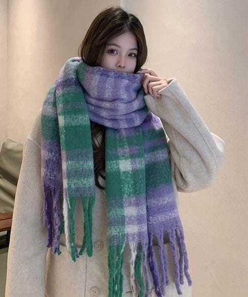 ボリュームマフラー大判 ふわふわマフラー 大判マフラー レディースストール 柔らかい 軽い 大判ストール もこもこ防寒保温マフラー フリンジ お出掛け 男女兼用 89JIEDI-001