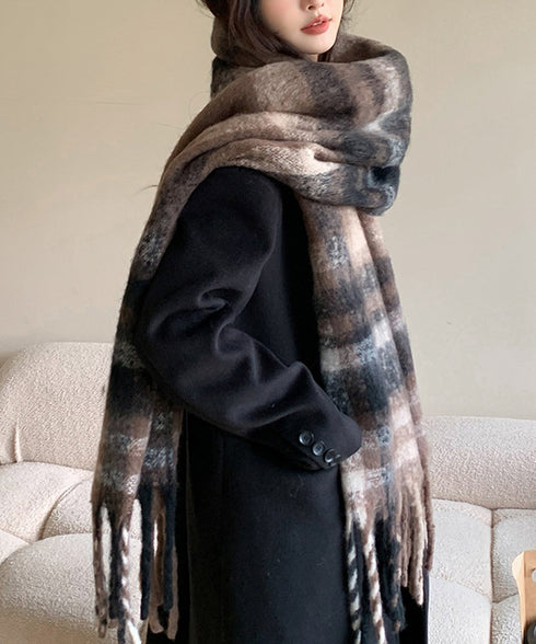 ボリュームマフラー大判 ふわふわマフラー 大判マフラー レディースストール 柔らかい 軽い 大判ストール もこもこ防寒保温マフラー フリンジ お出掛け 男女兼用 89JIEDI-001