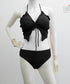 ビキニ水着3点セット セパレートギャザー レディース水着 可愛い 水着セット セクシー胸元 盛れるスイムウェア 背中見せ水着 夏海 ビーチウェア 無地 上下セット 89KANAN-001