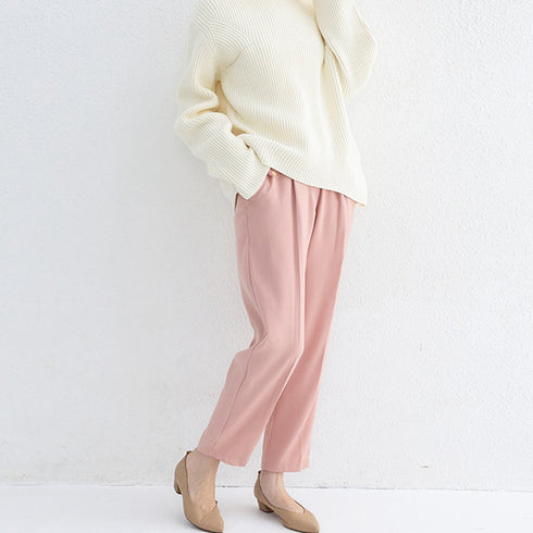 テーパードパンツ レディースボトムス美脚 長ズボン フォーマル きれいめ ロングパンツ タック入り ラクチン通勤パンツ 体型カバー ベーシック 全6色 OLズボン 89KING-021