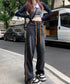 デニムパンツ 長ズボンハイウエスト美脚 レディース デニムセミワイドパンツ ロングパンツ ストレートパンツ カジュアル ズボン 韓国風 ジーンズ ボトムス 89LONGF-001