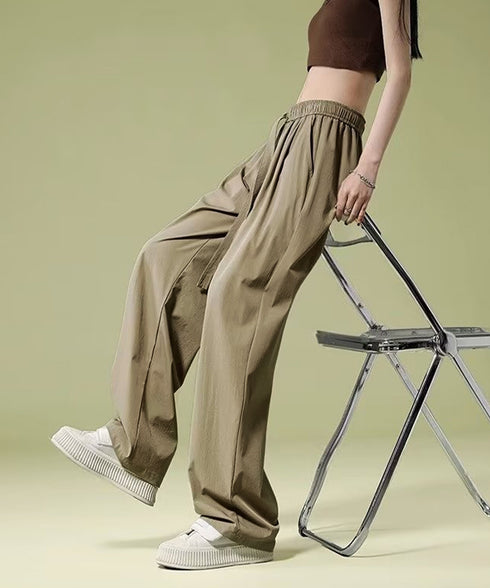 ワイドパンツ レディースハイウエスト美脚 イージーパンツ 体型カバー おしゃれロングパンツ ストリート 薄手パンツ ゆったり カジュアル 快適 ボトムス サラリ 89LONGF-002