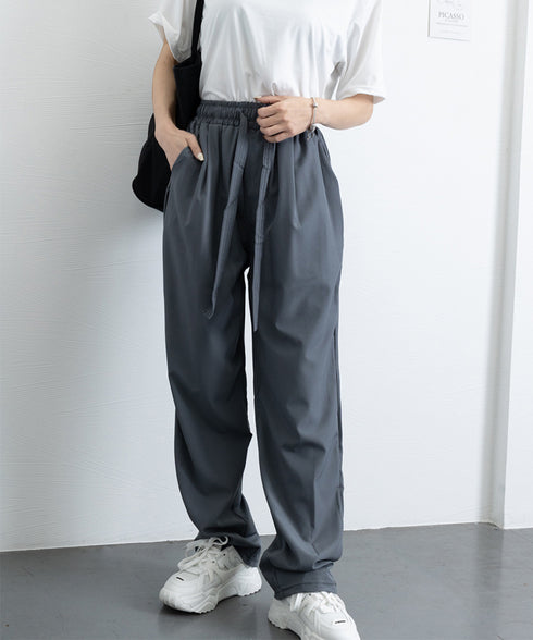 ワイドパンツ レディースハイウエスト美脚 イージーパンツ 体型カバー おしゃれロングパンツ ストリート 薄手パンツ ゆったり カジュアル 快適 ボトムス サラリ 89LONGF-002
