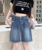 デニムショートパンツ ハイウエスト美脚夏 レディース ワイドシルエット ボトムス 短パン 体型カバー 着やせ 半ズボン 大人カジュアル ハーフパンツ ロールアップ 89LONGF-004