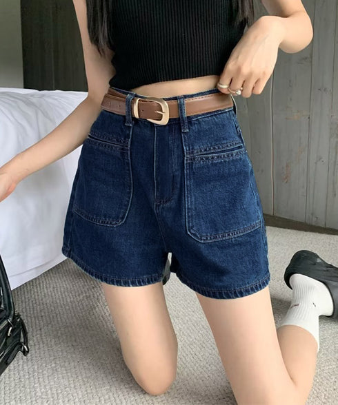 デニムショートパンツ ハイウエスト美脚夏 レディースパンツ ミニデニム ボトムス 大人カジュアル デニム短パン ホットパンツ 脚長 おしゃれ ジーパン オルチャン 89LUANXI-001