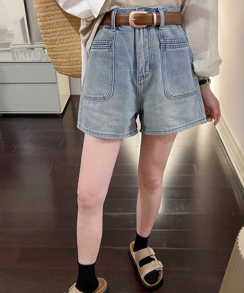 デニムショートパンツ ハイウエスト美脚夏 レディースパンツ ミニデニム ボトムス 大人カジュアル デニム短パン ホットパンツ 脚長 おしゃれ ジーパン オルチャン 89LUANXI-001