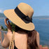 麦わら帽子 ストローハットリボン付き夏帽 レディース 紫外線UV対策帽子 つば広 ビーチ帽子 春夏 日よけ帽子 折りたたみ UVケア リゾートハット アウトドア 89MAOZI-001