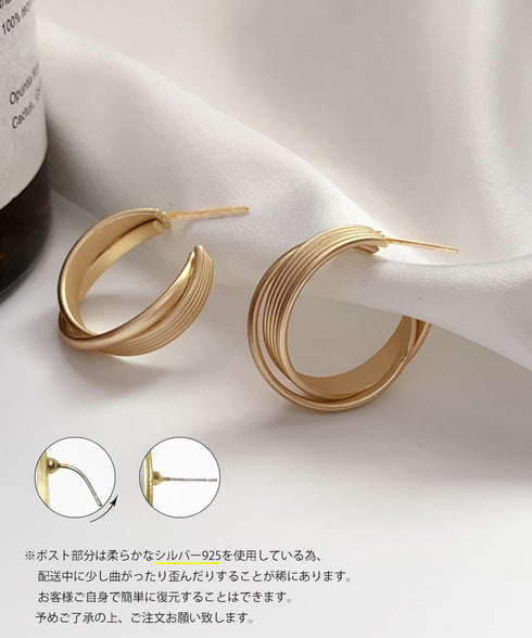 フープピアス C型スタッドピアス 両耳用 ミニマルピアス レディース アクセサリー プチプラ 大人上品ピアス シルバー お洒落 軽いピアス シンプル耳飾り 韓国風 89NAIMI-001