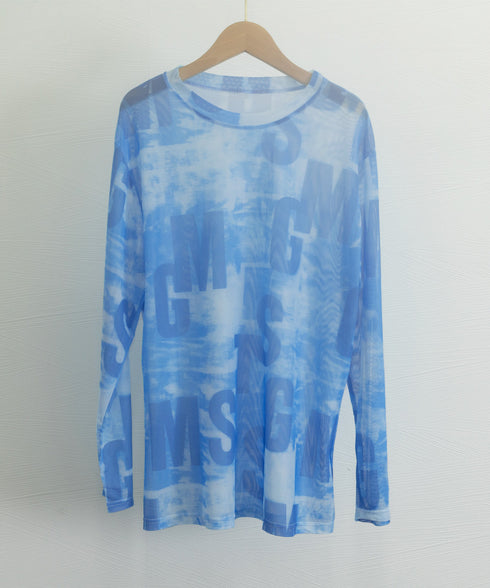 シアートップス 長袖レディースカットソー ムラ染めTシャツ 透け感 プルオーバー 英文字ロゴトップス 重ね着 セクシー 肌見せ クルーネックtシャツ 日焼け対策 89NUOYI-001