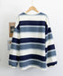 ボーダー柄 スウェット 配色 トレーナー レディーストップス 長袖カットソー スウェットシャツ 丸首 薄手トップス 体型カバー リラックス ゆったりプルオーバー 89NUOYI-003