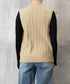ニットベスト ケーブル編み 重ね着韓国風 体型カバー レイヤードベスト レディース 大人カジュアル ニットトップス Vネック ニットジレ ノースリーブニットソー 89PYHY-001