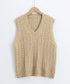 ニットベスト ケーブル編み 重ね着韓国風 体型カバー レイヤードベスト レディース 大人カジュアル ニットトップス Vネック ニットジレ ノースリーブニットソー 89PYHY-001
