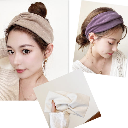 ヘアバンド レディース 幅広い 髪留め ヘアアクセサリー 洗顔 スポーツターバン 無地 アウトドアターバン リラックス 可愛い シンプル 89QLANG-001
