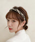 パールカチューシャ 三つ編み ヘアバンド ヘアアレンジグッズ 大人フェミニン髪留め レディース 韓国風ヘアアクセサリー洗顔 痛くない髪飾り 細め おしゃれヘア小物 89QLANG-005