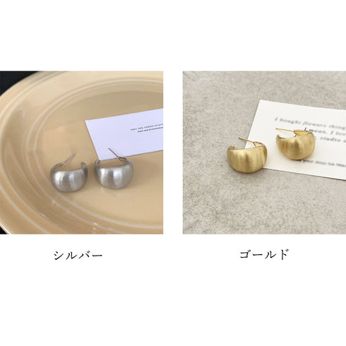 ピアス 大ぶりピアス レディース 韓国風 アクセサリー ジュエリー 大きめピアス 人気 流行 ボリューム プチプラ c型ピアス 両耳用 耳飾り シルバー お洒落 89QLANG-009