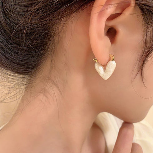 ハートピアス レディース 耳飾り U字型ピアス おしゃれ アクセサリー ワンキャッチピアス ゴールド きれいめ 韓国風 プチプラ ジュエリー結婚式2タイプ 89QLANG-010